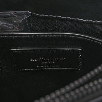 Saint Laurent Calfskin Y Quilted Monogram Monochrome Small Loulou Chain Satchel Black 6 of 10