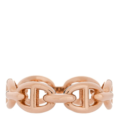 Hermes 18K Rose Gold PM Chaine d'Ancre Enchainee Ring 52 6 1 of 9