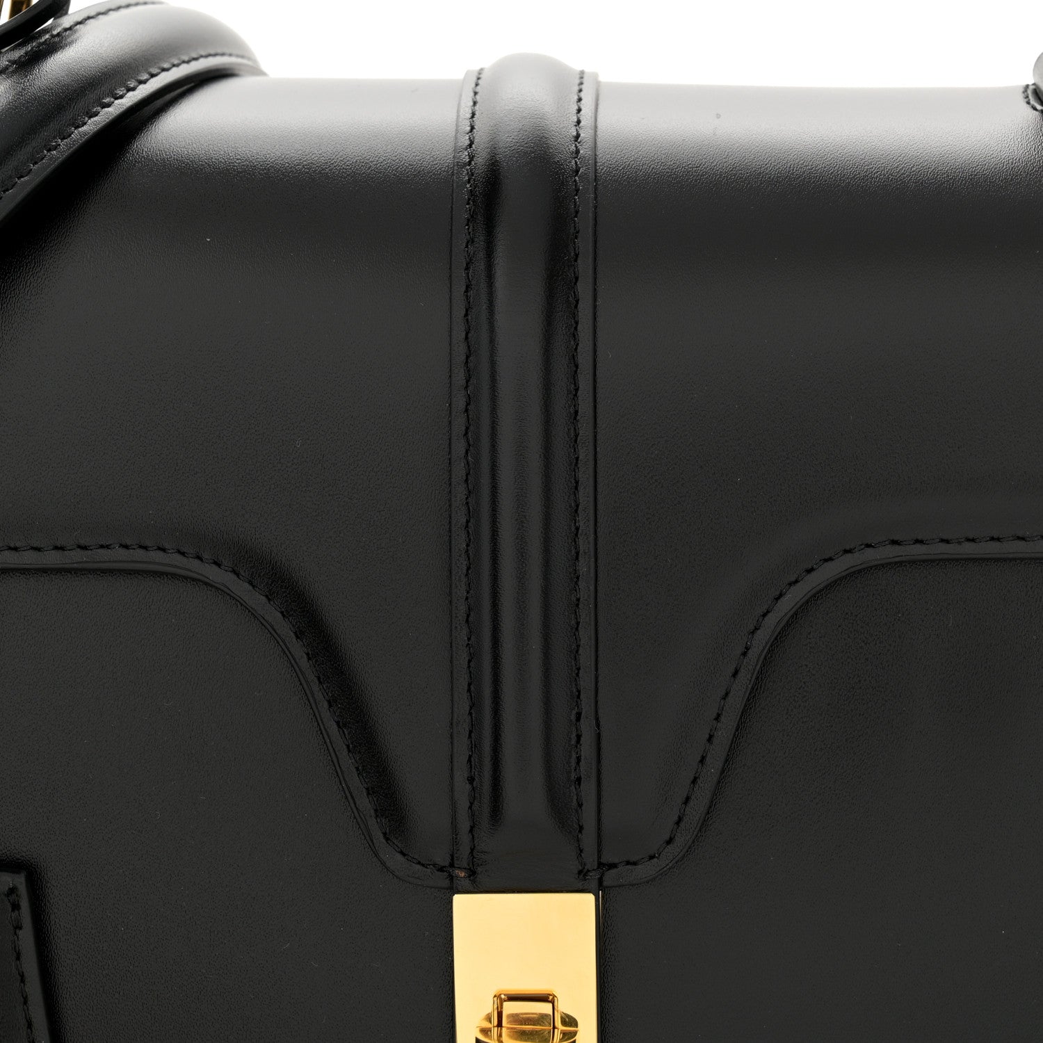 Celine Grained Calfskin Classique 16 Top Handle Bag Black 9 of 12