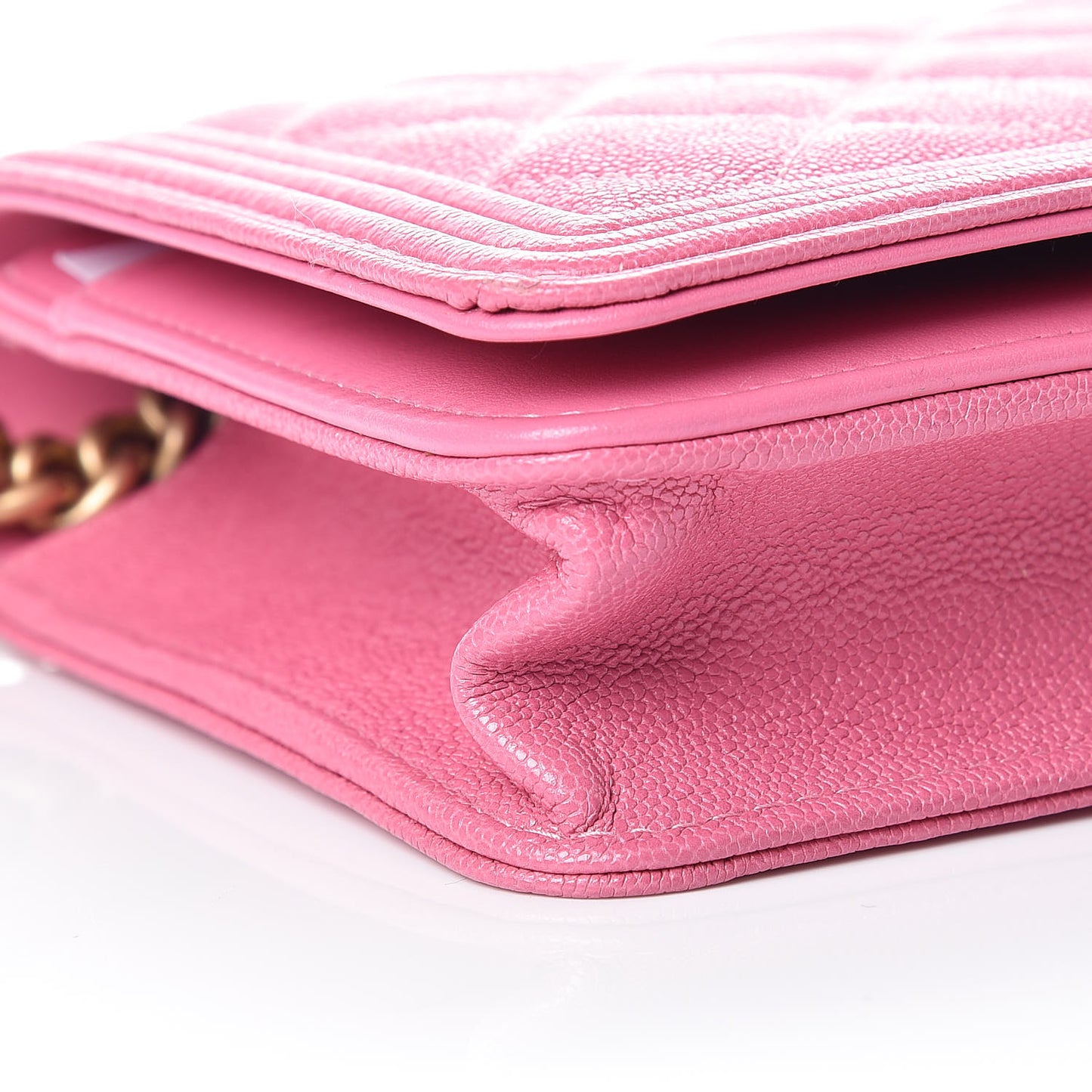 Caviar Quilted Boy Wallet On Chain WOC Pink