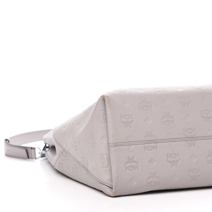 MCM Calfskin Ottomar Monogram Large Klara Hobo Dove 8 of 13