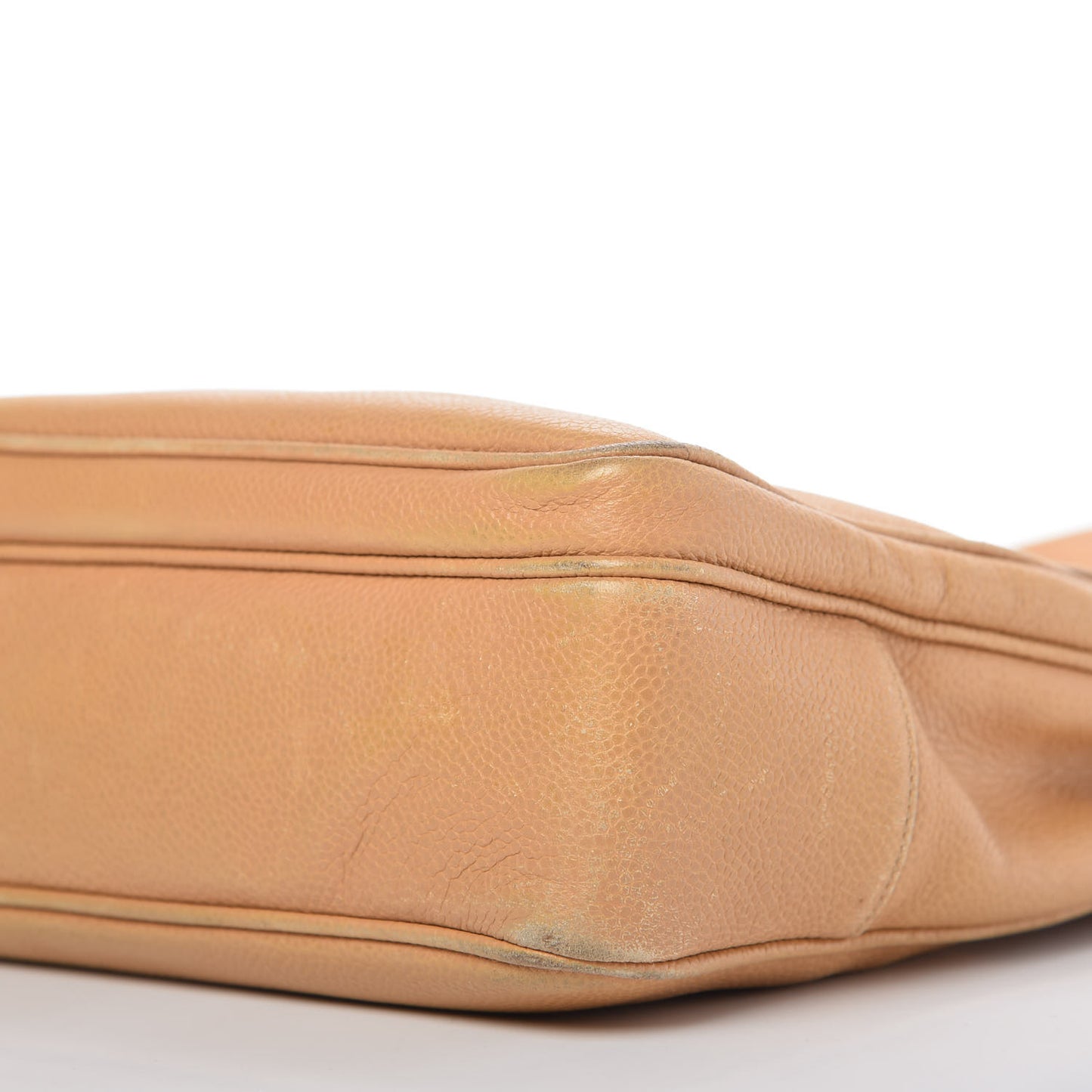 Caviar Flap Shoulder Bag Beige
