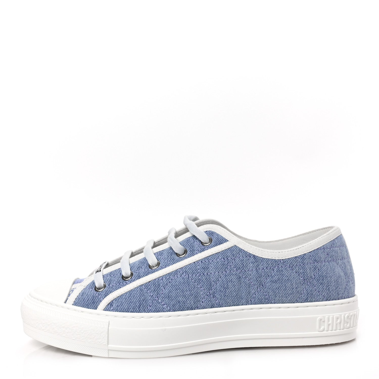 Christian Dior Denim Cannage Walk'N'Dior Low Top Sneakers 40 Dynamic Blue 1 of 7