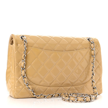 Chanel Patent Quilted Jumbo Double Flap Beige 3 of 10