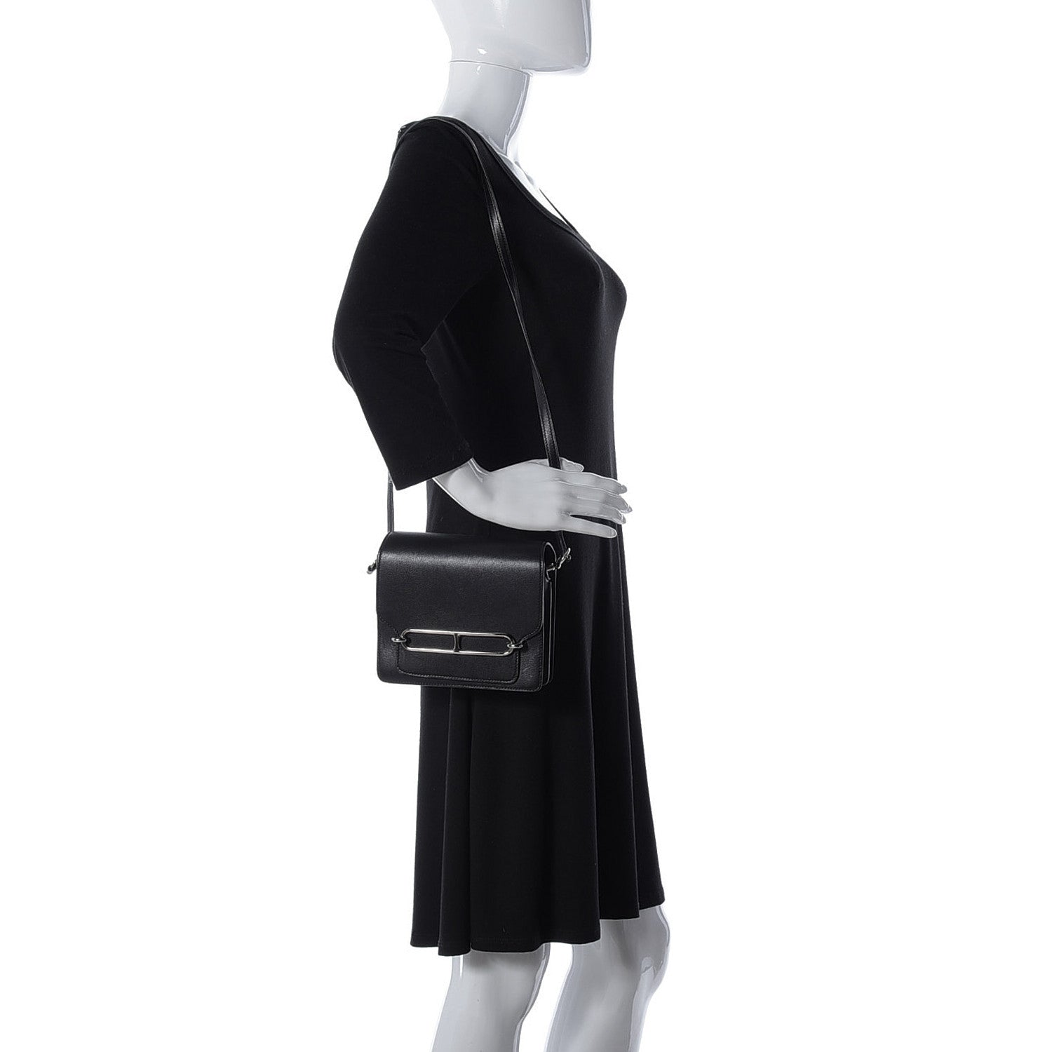 Hermes Evergrain Mini Sac Roulis Black 2 of 14