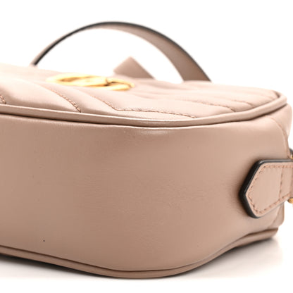 Gucci Calfskin Matelasse Mini GG Marmont Chain Shoulder Bag Porcelain Rose 10 of 12