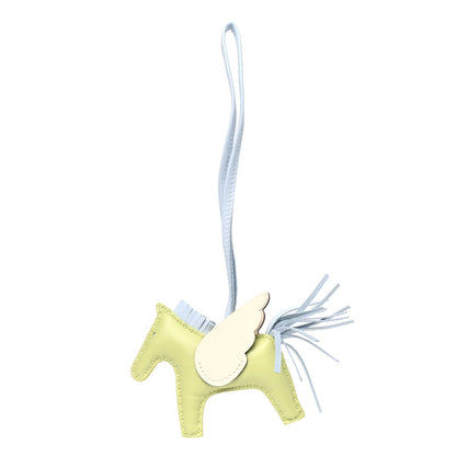 Hermes Milo Lambskin Grigri Rodeo Pegase Horse Bag Charm PM Jaune Bourgeon Bleu Brume Nata 1 of 4