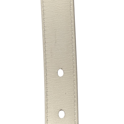 Saint Laurent Smooth Calfskin Monogram Square Buckle Belt 80 32 White 9 of 12