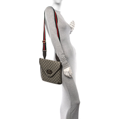 Gucci GG Supreme Monogram Web Medium Neo Vintage Flap Messenger Bag Beige New Acero 2 of 11