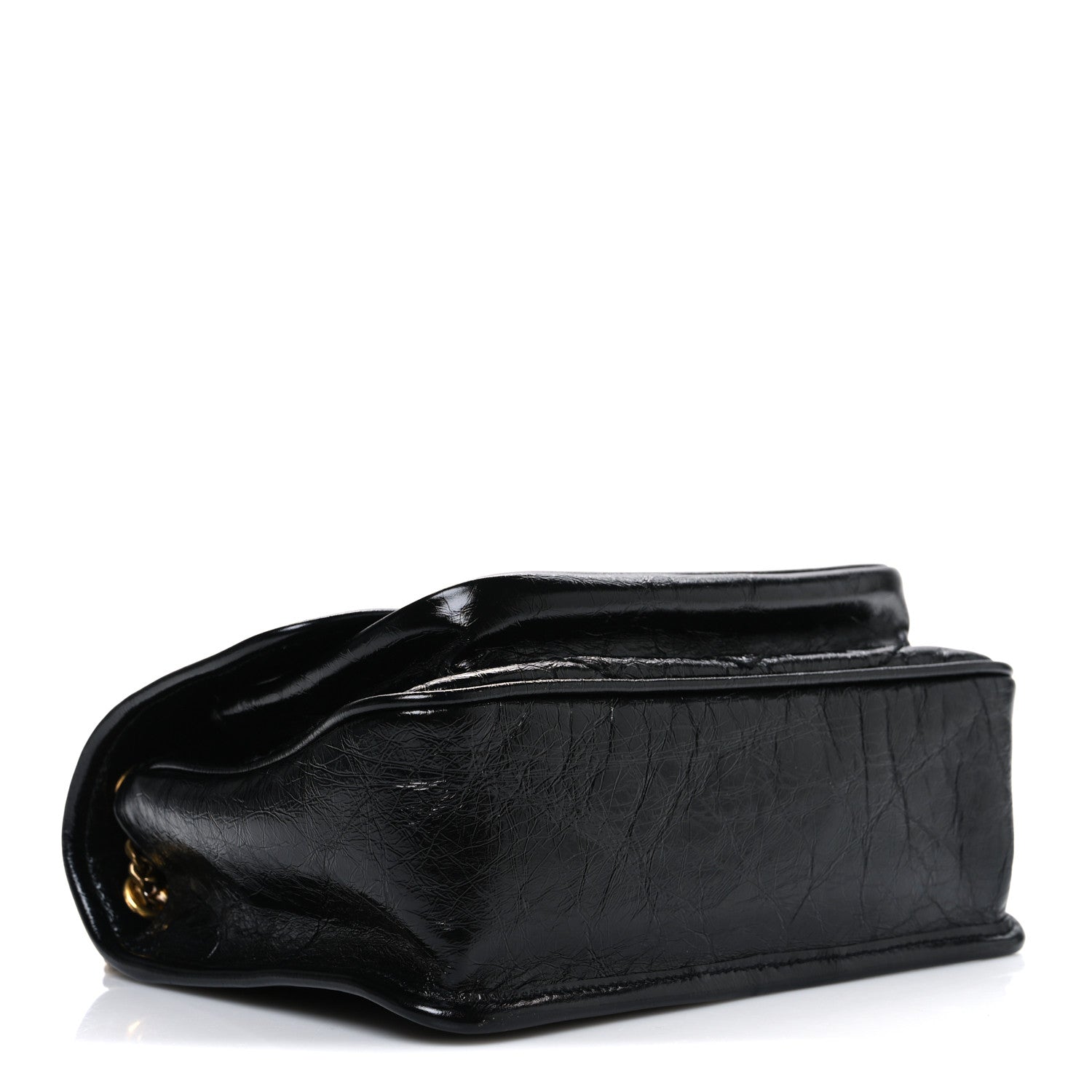 Saint Laurent Crinkled Calfskin Matelasse Monogram Baby Niki Chain Satchel Black 4 of 10