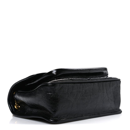 Saint Laurent Crinkled Calfskin Matelasse Monogram Baby Niki Chain Satchel Black 4 of 10