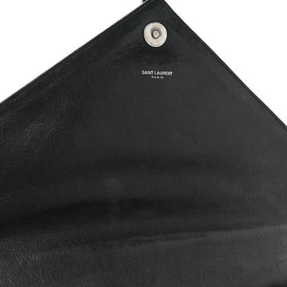 Saint Laurent Sheepskin Matelasse Chevron Monogram Large College Satchel Black 13 of 17