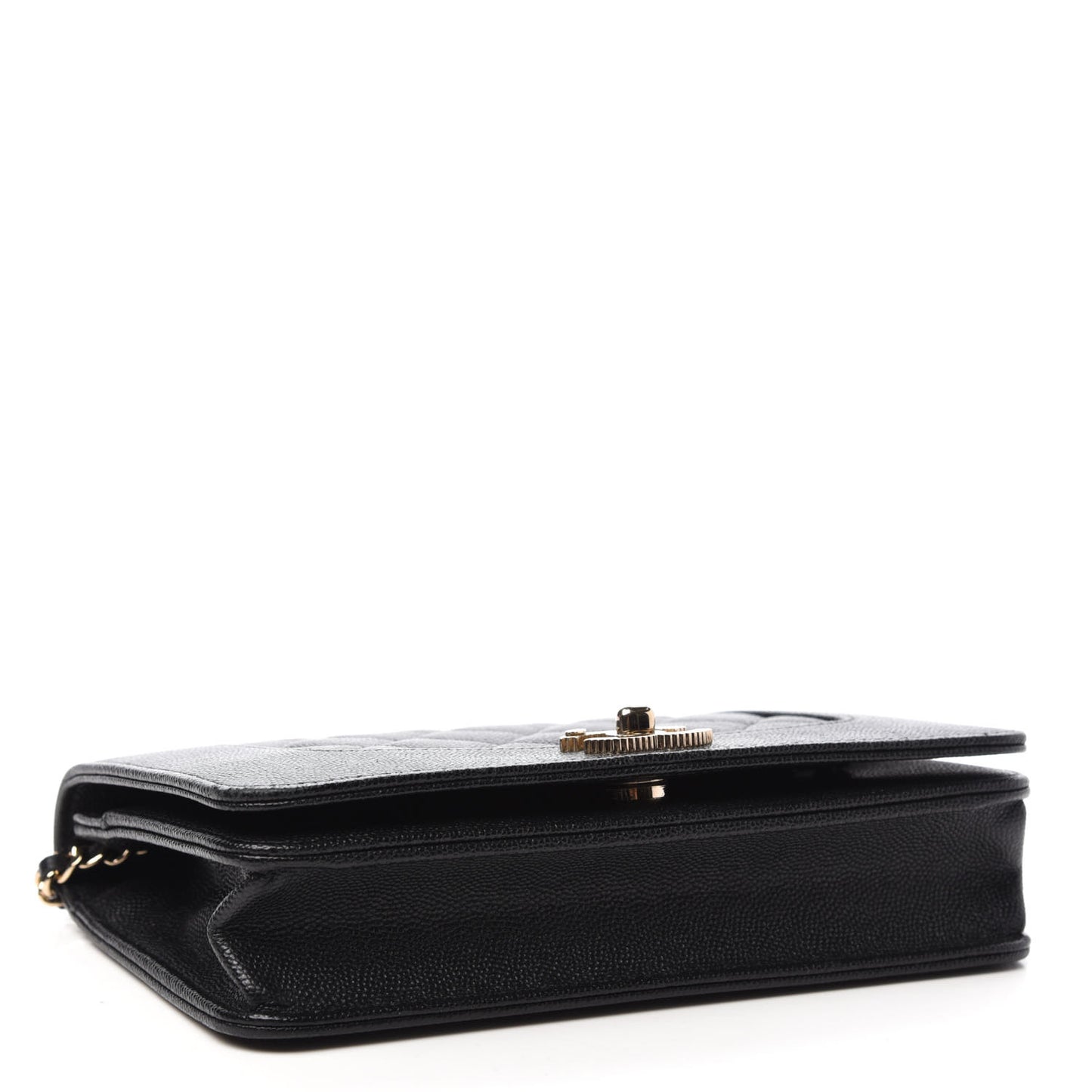 Caviar Quilted Vintage Mademoiselle Wallet On Chain WOC Black