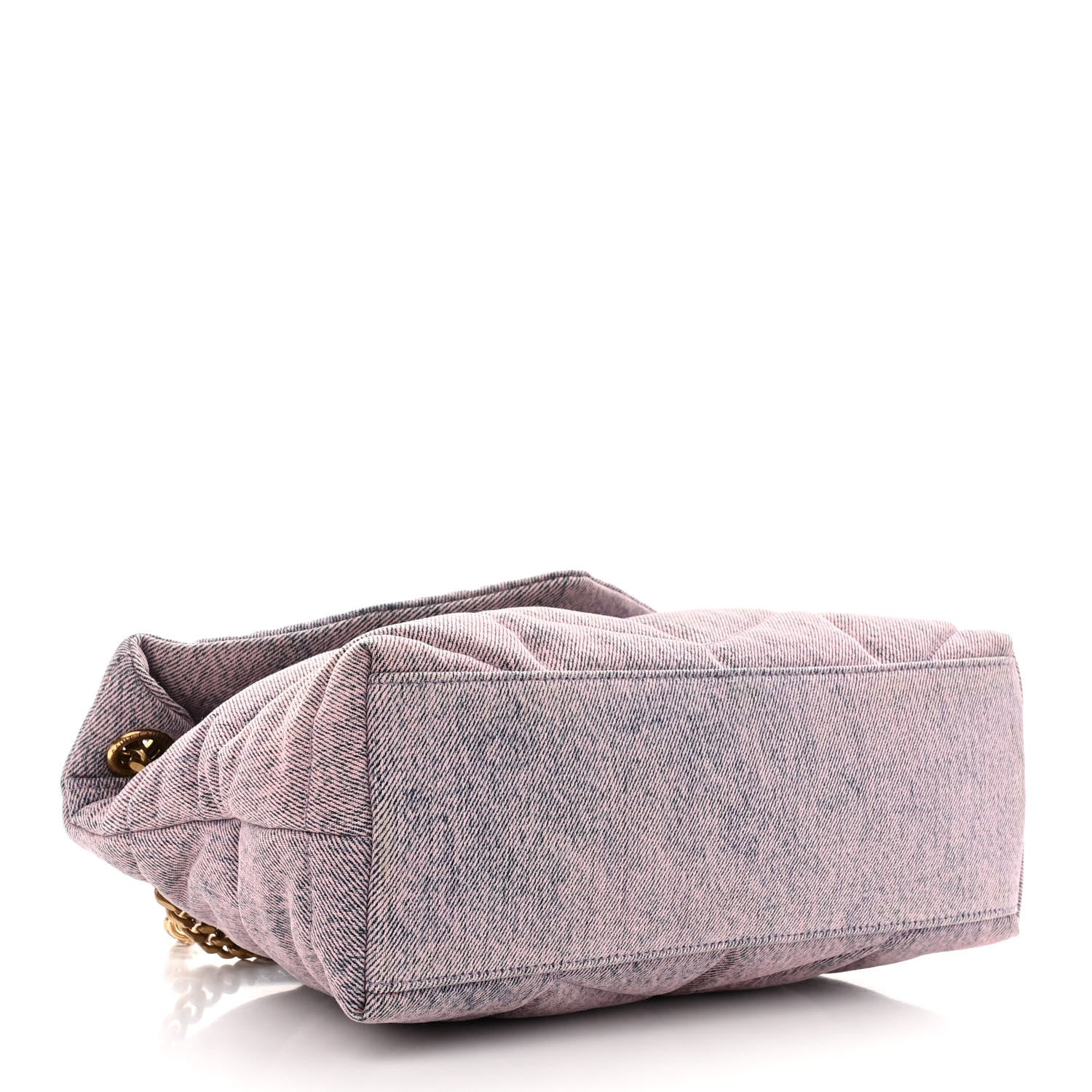 Saint Laurent Denim Quilted Small Loulou Puffer Monogram Chain Satchel Bleached Lilac 4 of 10
