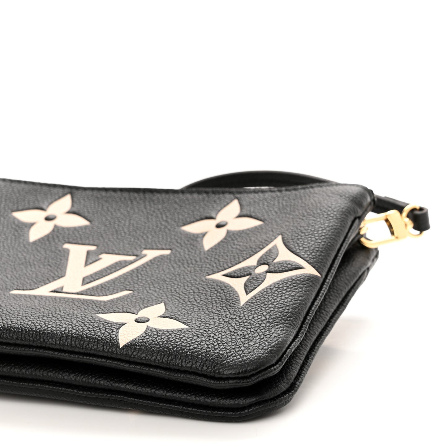 Empreinte Monogram Giant Double Zip Pochette Black Cream