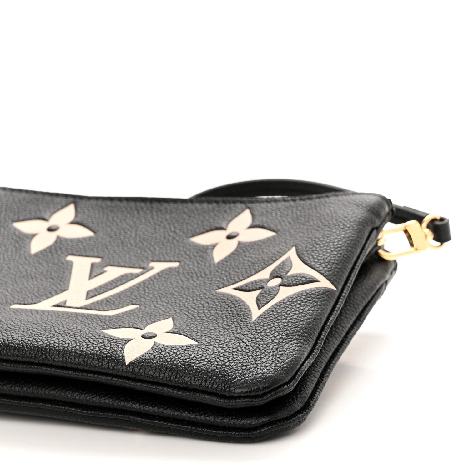 Louis Vuitton Empreinte Monogram Giant Double Zip Pochette Black Cream 10 of 11