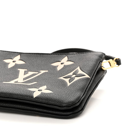 Louis Vuitton Empreinte Monogram Giant Double Zip Pochette Black Cream 10 of 11