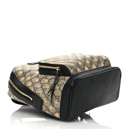 Gucci GG Supreme Monogram Bees Print Small Day Backpack Beige Oro Black 4 of 13