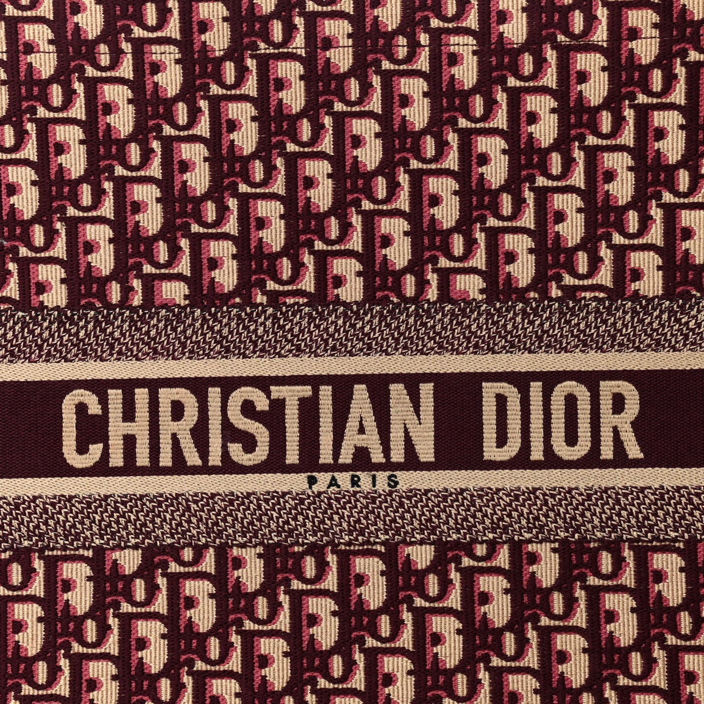 Oblique Large Book Tote Burgundy Multicolor