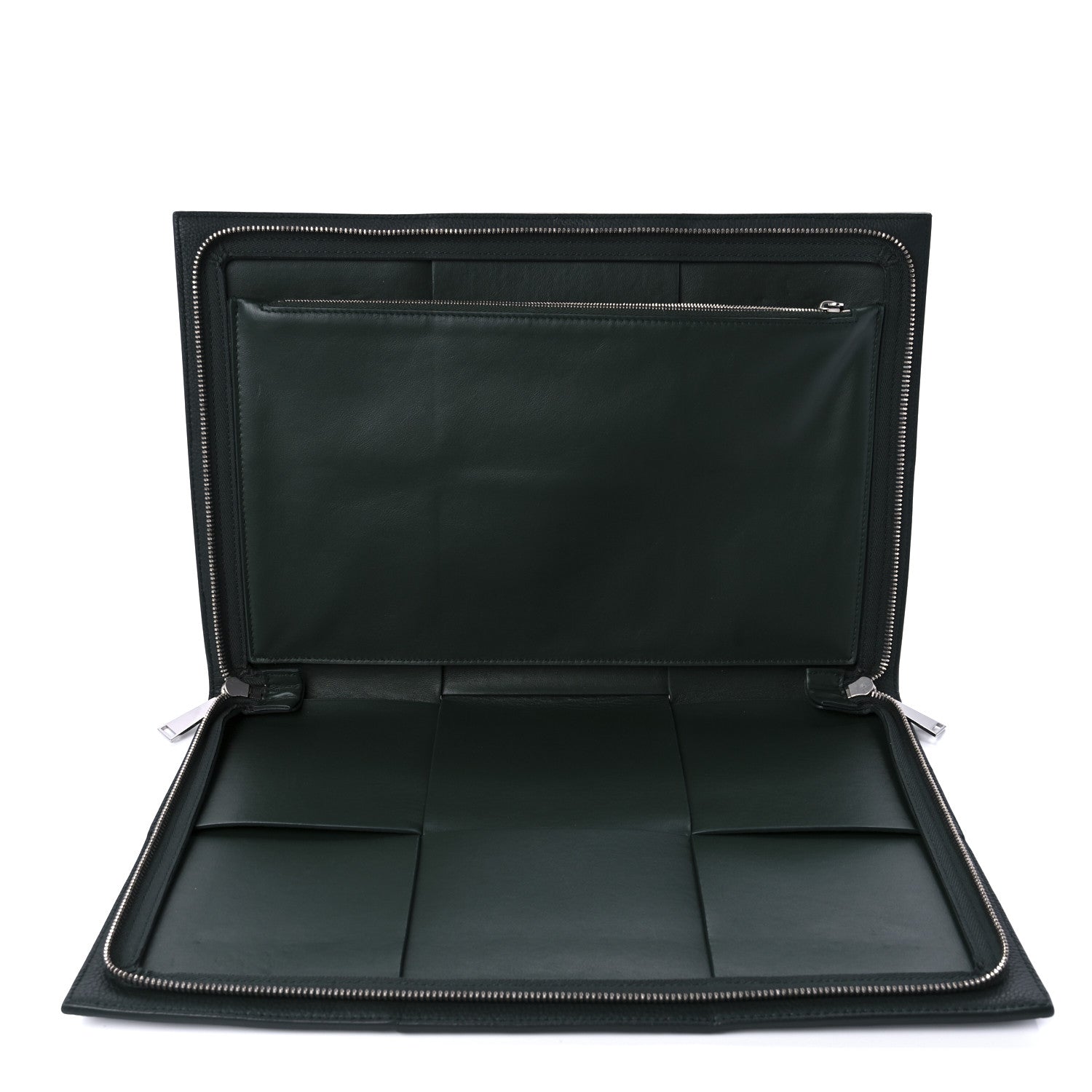 Bottega Veneta Grained Calfskin Maxi Intrecciato Document Case Pine Green 4 of 8