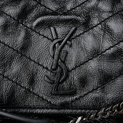 Saint Laurent Crinkled Lambskin Matelasse Monogram Baby Niki Chain Satchel Black 8 of 8