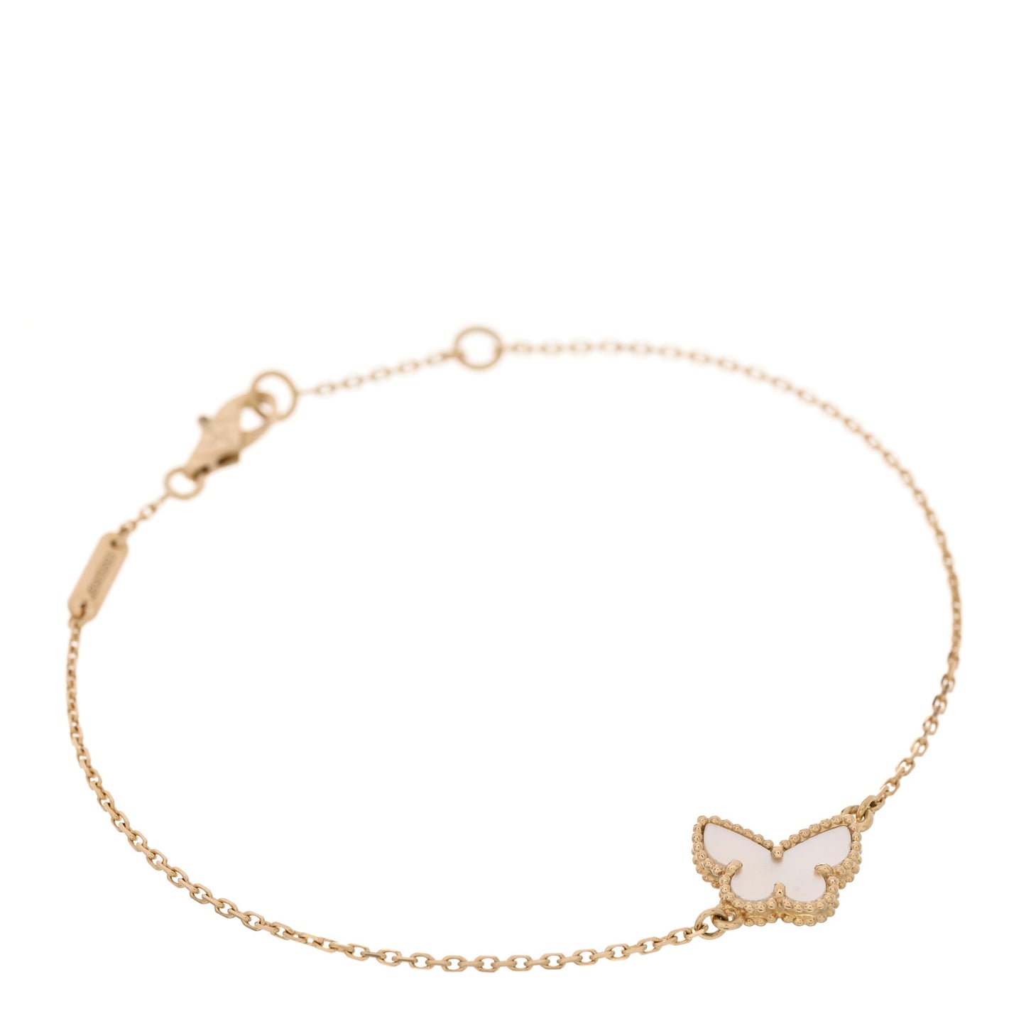 18K Yellow Gold Mother of Pearl Sweet Alhambra Butterfly Bracelet