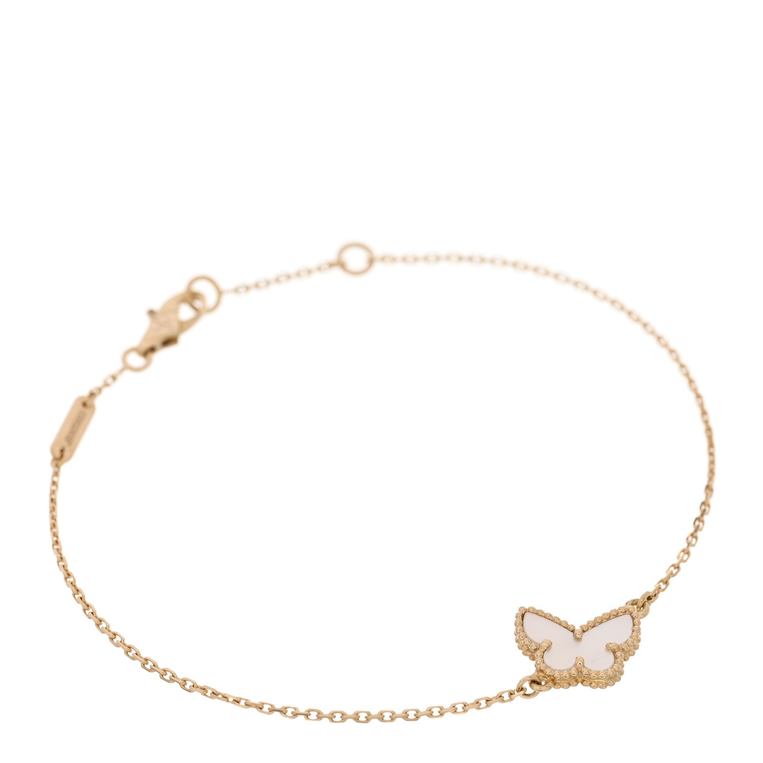 Van Cleef & Arpels 18K Yellow Gold Mother of Pearl Sweet Alhambra Butterfly Bracelet 1 of 5