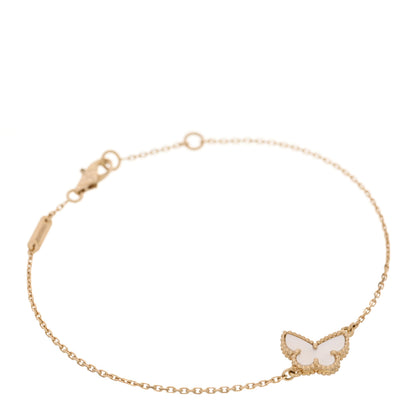 Van Cleef & Arpels 18K Yellow Gold Mother of Pearl Sweet Alhambra Butterfly Bracelet 1 of 5