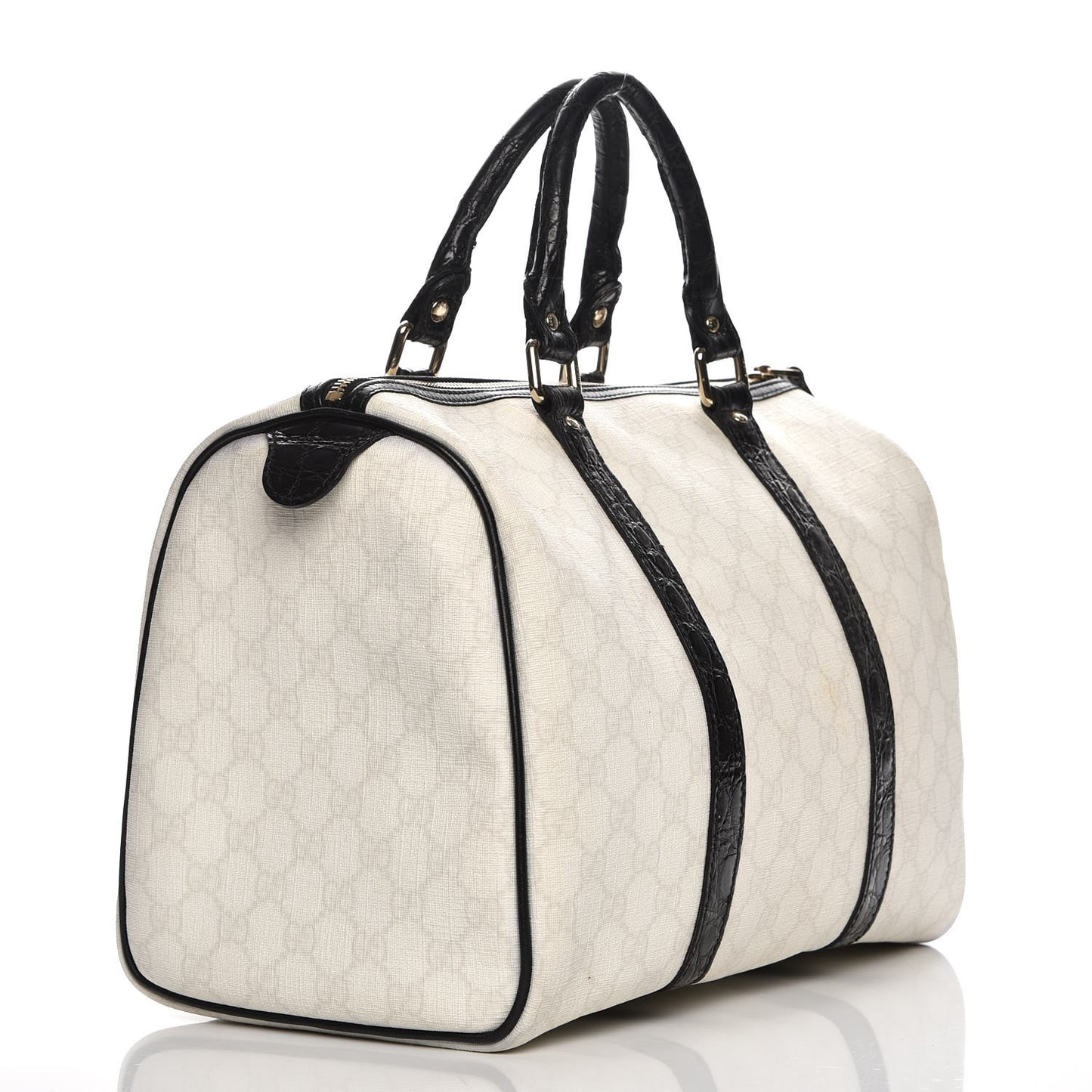GG Plus Monogram Embellished Medium Joy Boston White Black