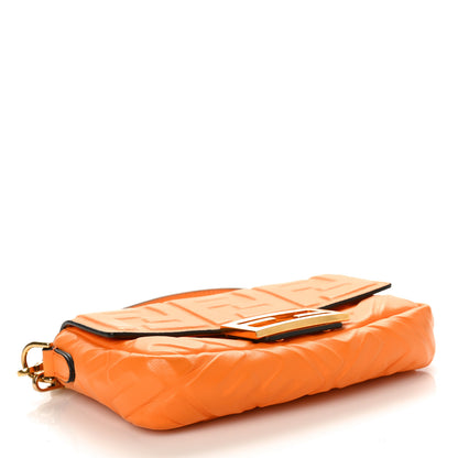 Fendi Nappa FF 1974 Embossed Mini Baguette Clementine 4 of 8