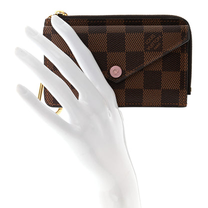 Louis Vuitton Damier Ebene Recto Verso Card Holder Rose Ballerine 2 of 7