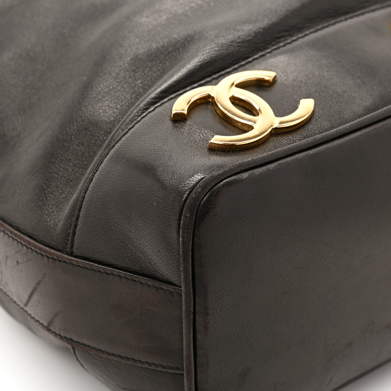 Chanel Lambskin CC Drawstring Shoulder Bag Black 12 of 16