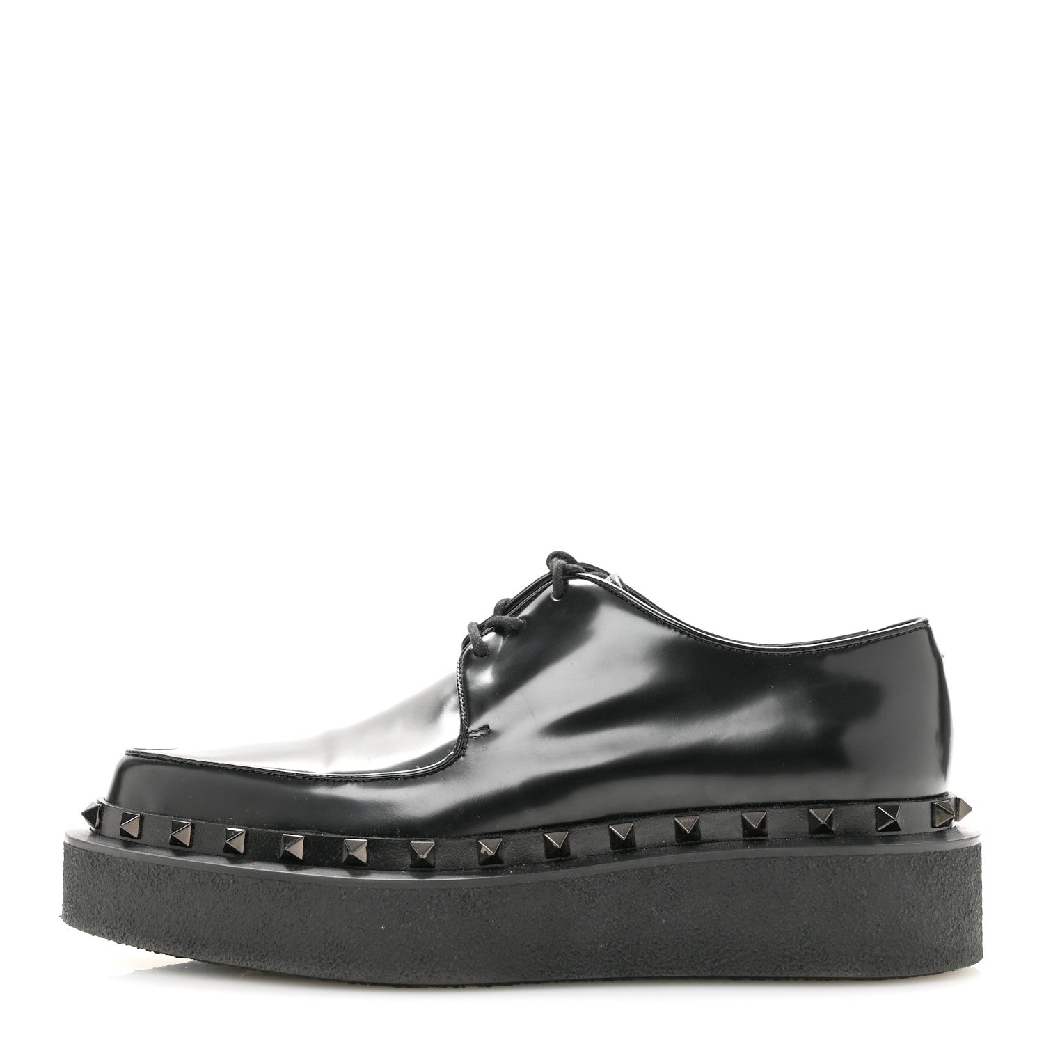 Valentino Garavani Calfskin Rockstud Womens M-Way Derby Loafers 39.5 Black 1 of 10