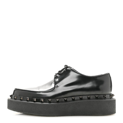 Valentino Garavani Calfskin Rockstud Womens M-Way Derby Loafers 39.5 Black 1 of 10