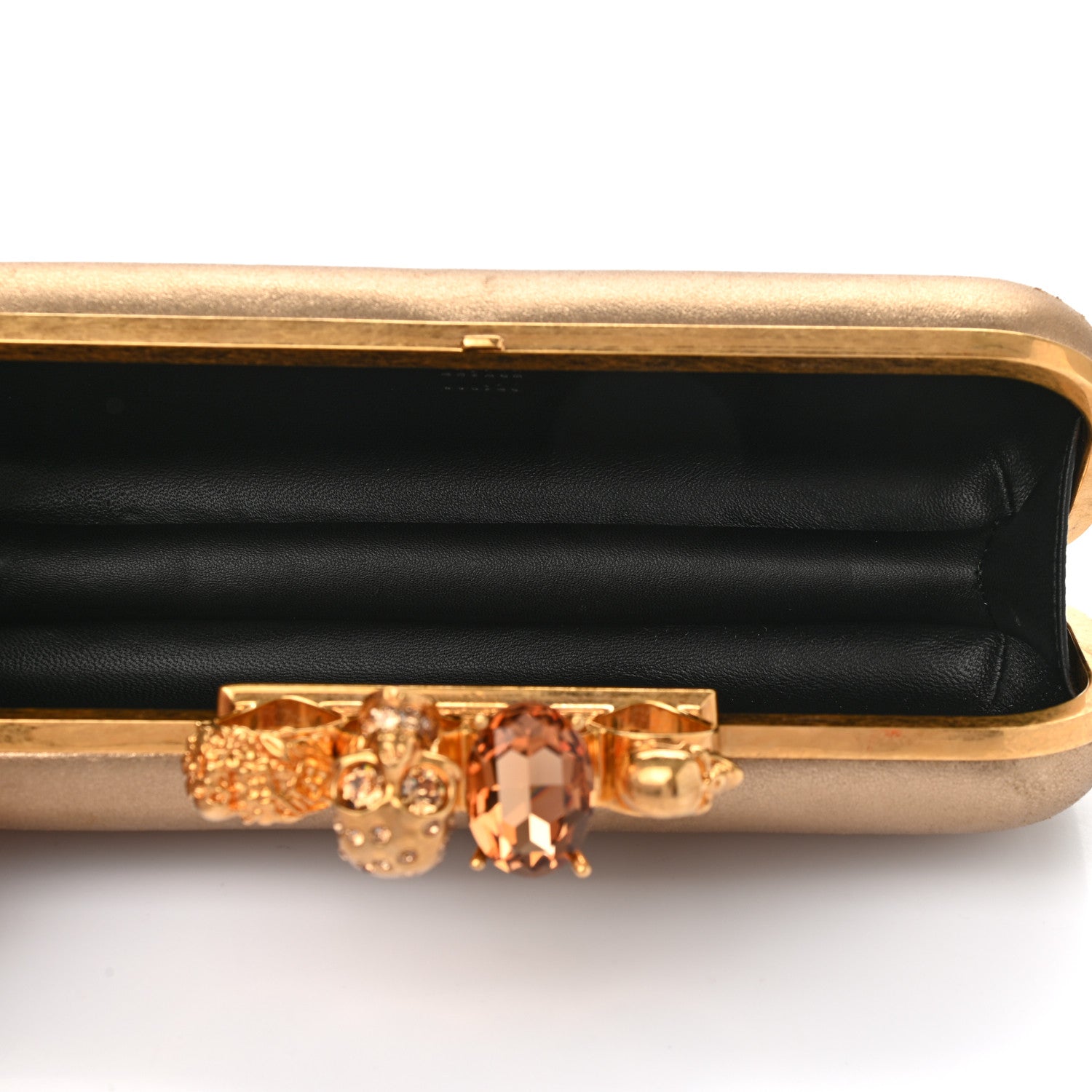 Alexander McQueen Metallic Lambskin Skull Knuckle Box Clutch Gold 5 of 11