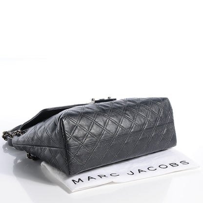 Marc Jacobs Lacquered Lambskin Baroque The XL Single Flap Pearl Anthracite 4 of 10