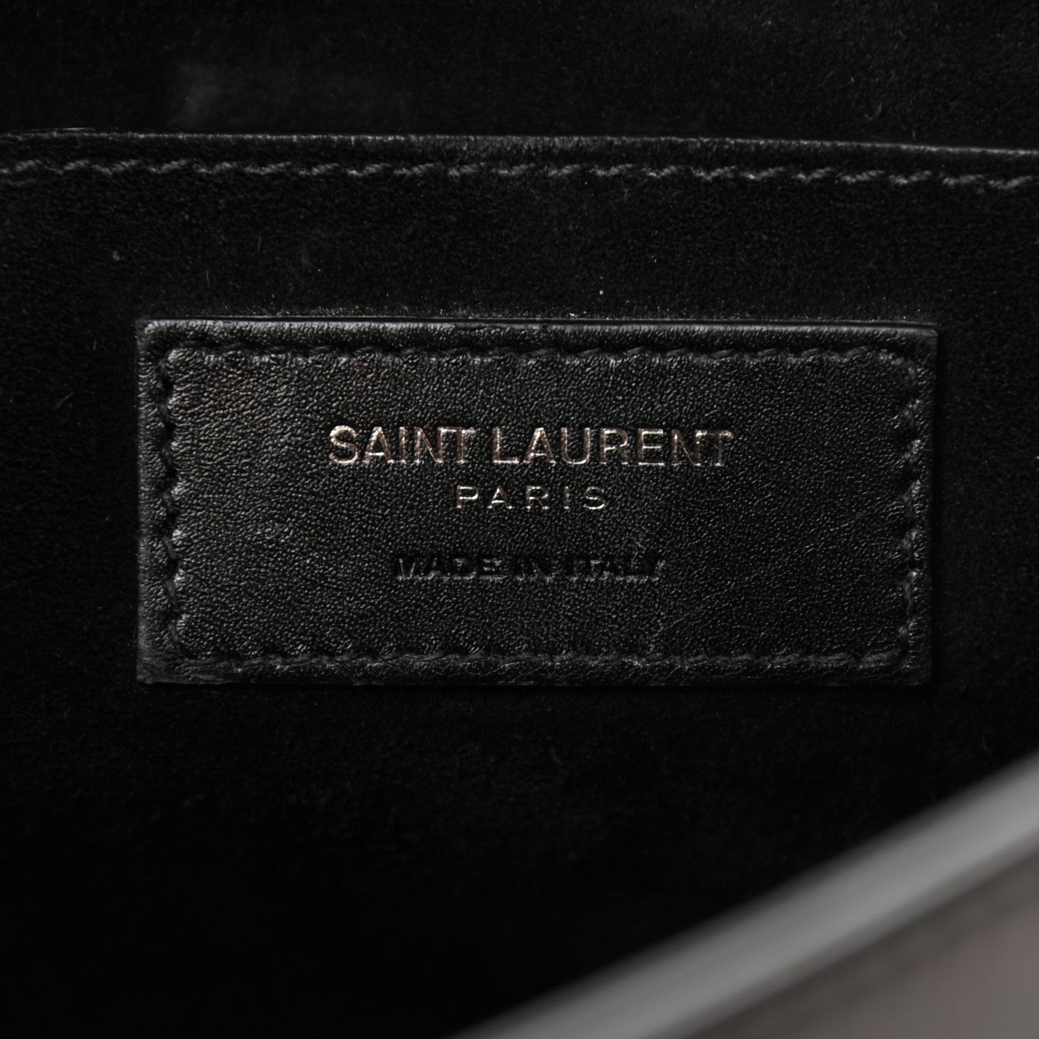 Saint Laurent Smooth Calfskin Suede Betty Stud Stripe Flap Messenger Black 6 of 10