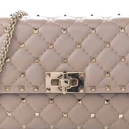 Valentino Garavani Lambskin Rockstud Spike Wallet on Chain Poudre 9 of 10