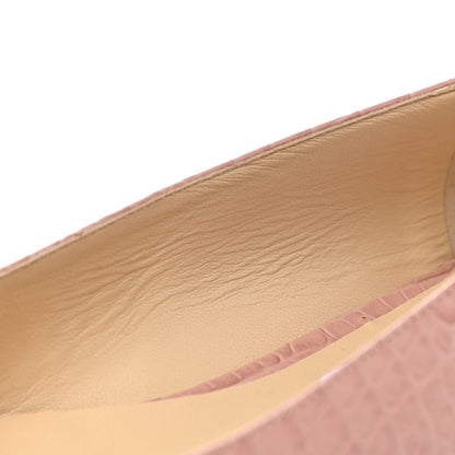 Jimmy Choo Crocodile Embossed Calfskin Mirele Ballet Flat 38 Blush 8 of 10
