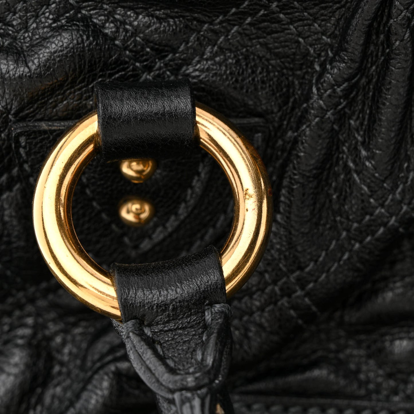 Calfskin Quilted Stam Black