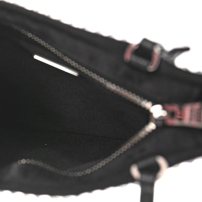 Prada Satin Crystal Metal Triangle Logo Chain Crossbody Handbag Cristal 5 of 8