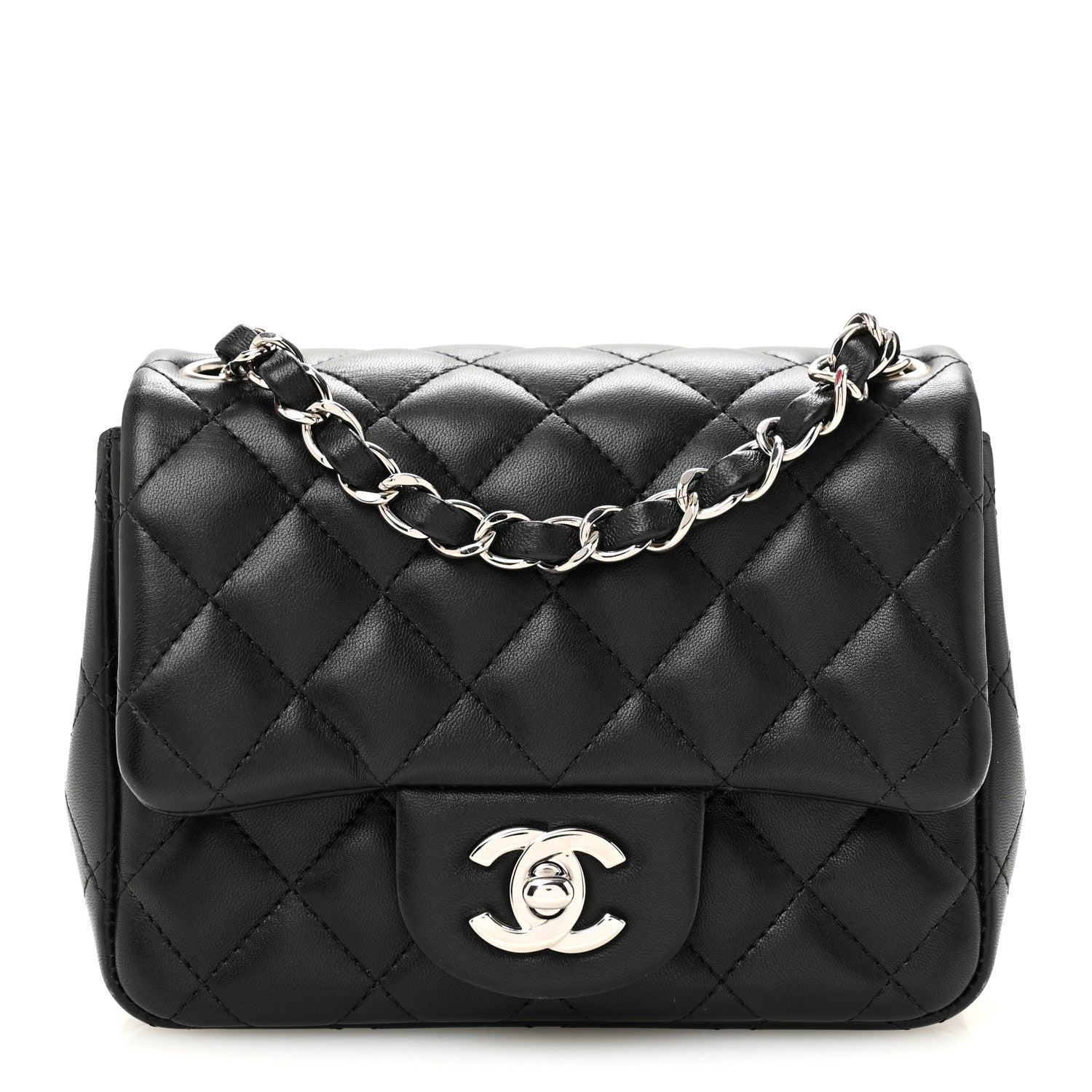 Chanel Lambskin Quilted Mini Square Flap Black 1 of 13