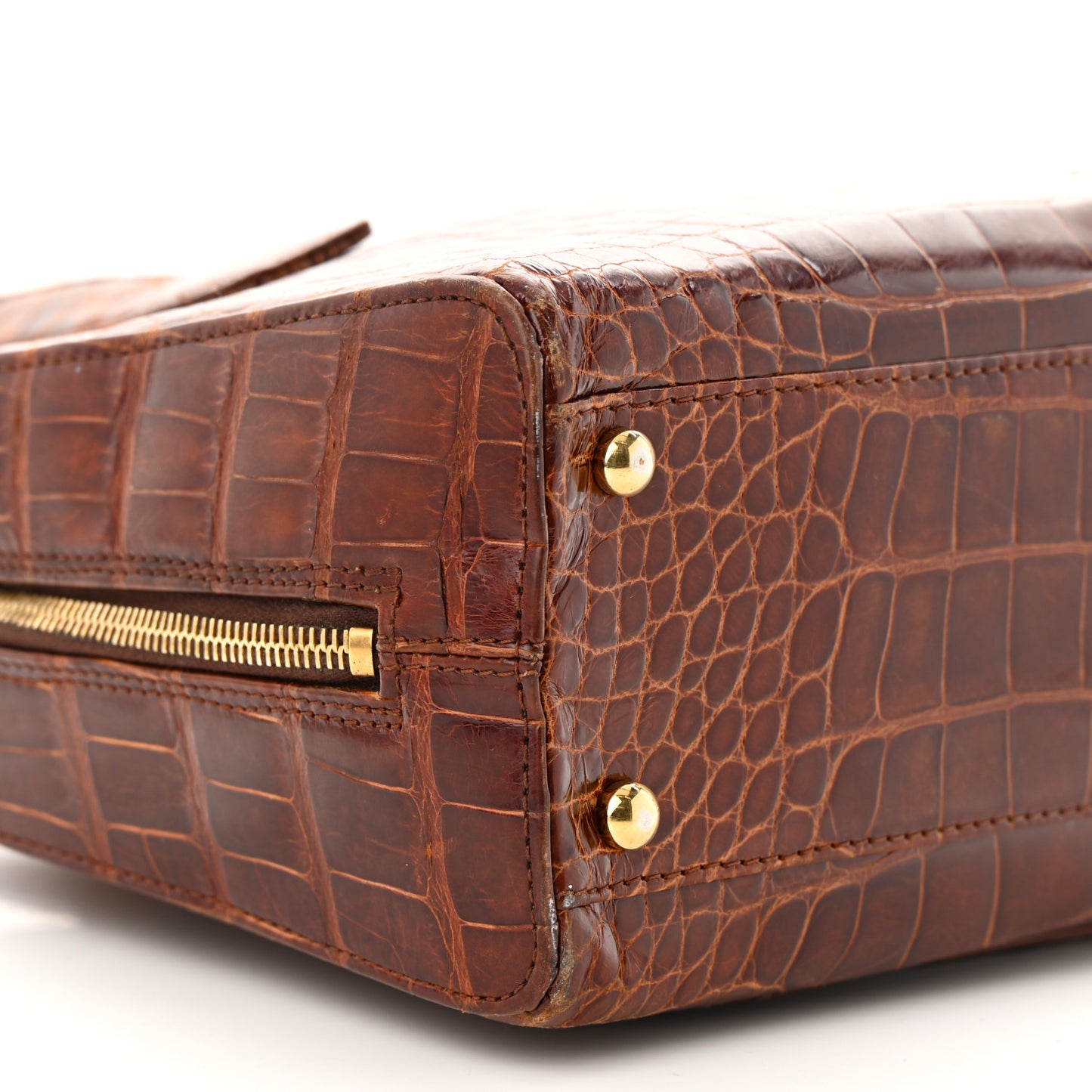 Alligator Bowler Bag Brown