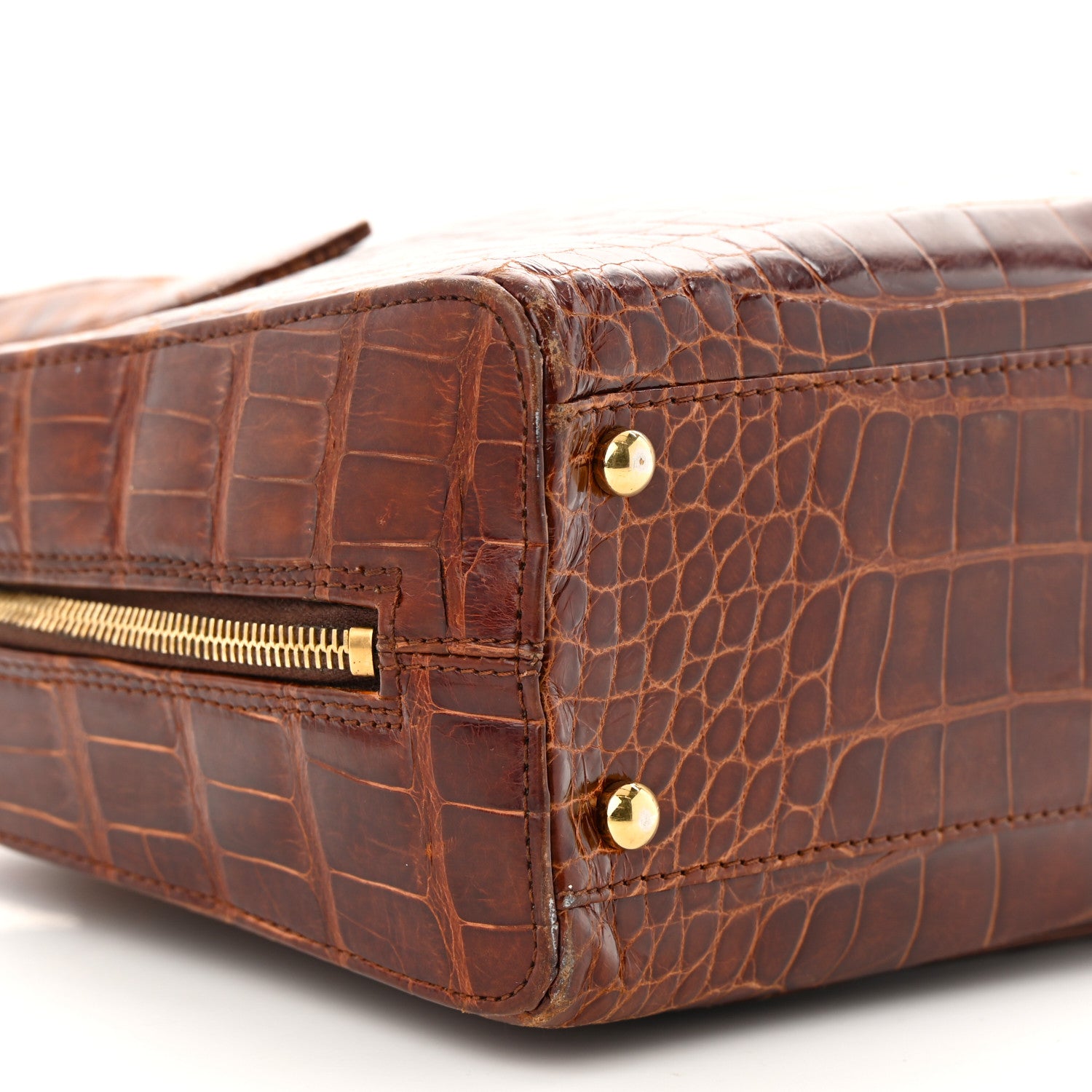 Chanel Alligator Bowler Bag Brown 9 of 12