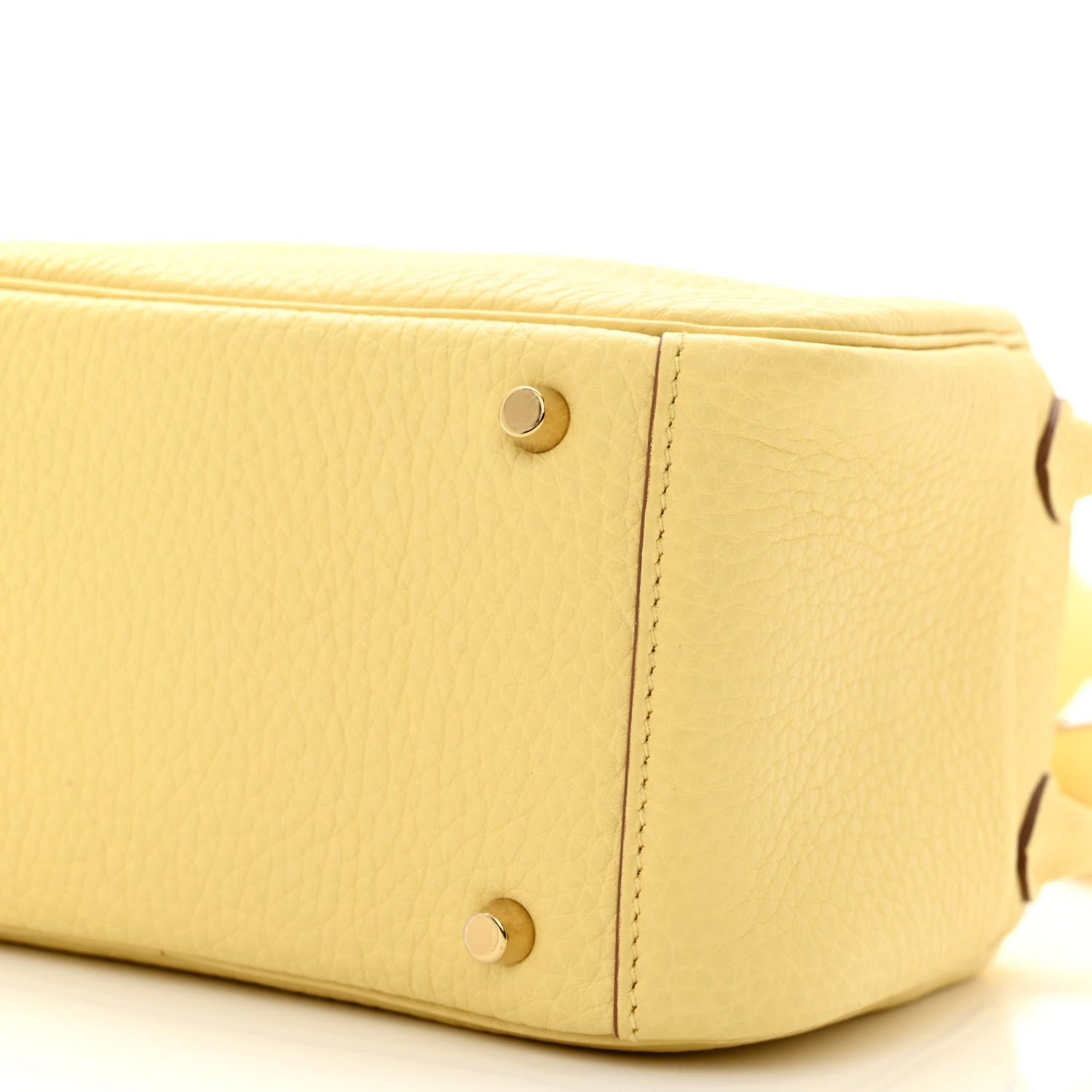 Hermes Taurillon Clemence Mini Lindy 20 Jaune Poussin 10 of 11