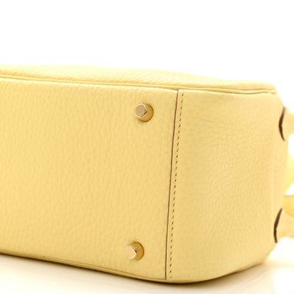 Hermes Taurillon Clemence Mini Lindy 20 Jaune Poussin 10 of 11