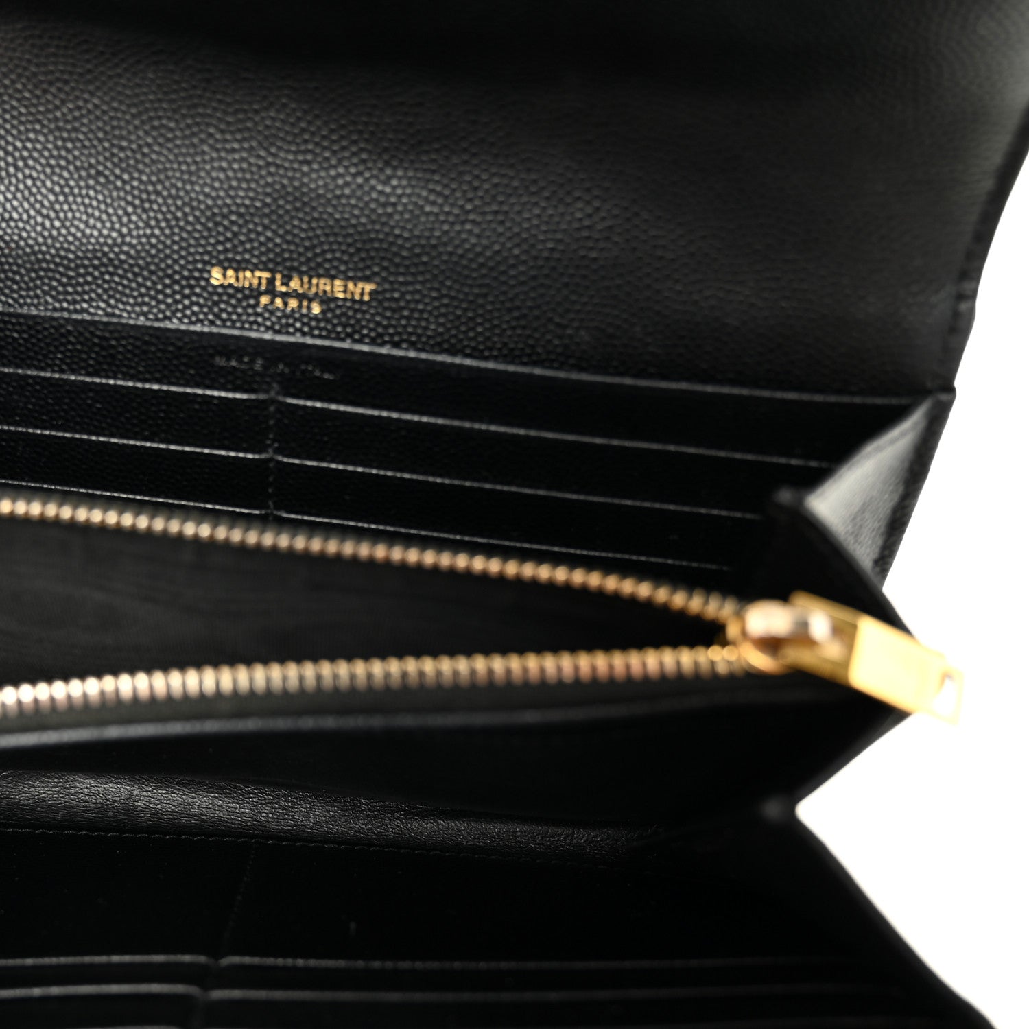 Saint Laurent Grain De Poudre Matelasse Chevron Monogram Flap Wallet Black 5 of 8