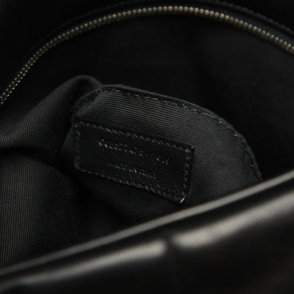 Saint Laurent Lambskin Quilted Medium Loulou Puffer Monogram Chain Satchel Black 10 of 23