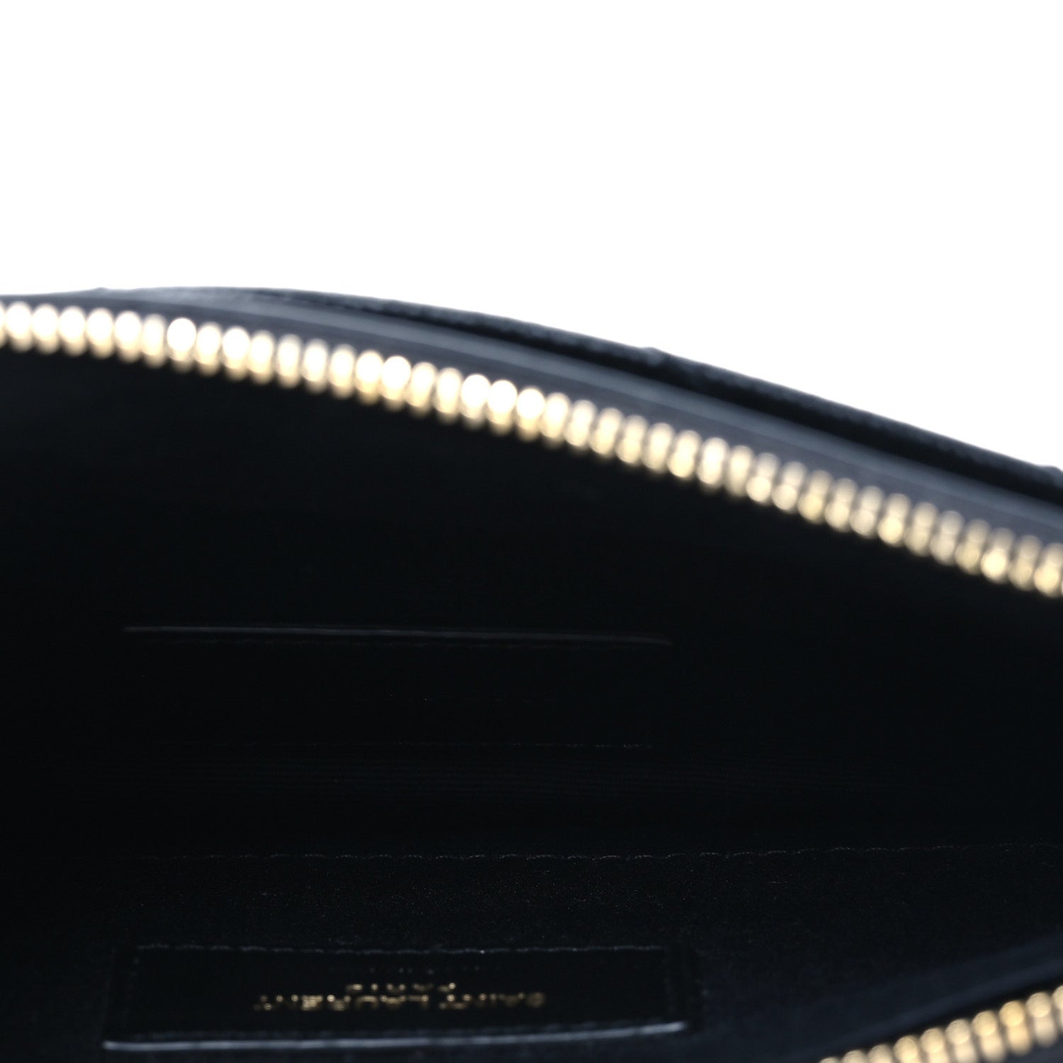 Saint Laurent Grain De Poudre Chevron Monogram Large Bill Pouch Black 6 of 10
