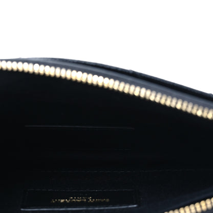 Saint Laurent Grain De Poudre Chevron Monogram Large Bill Pouch Black 6 of 10